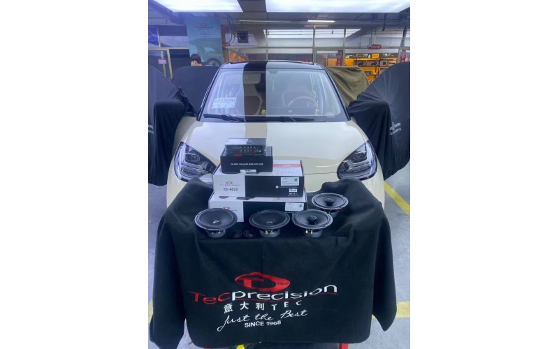 五菱缤果升级意大利TEC小爱神六喇叭+霸克D8 MINI DSP功放